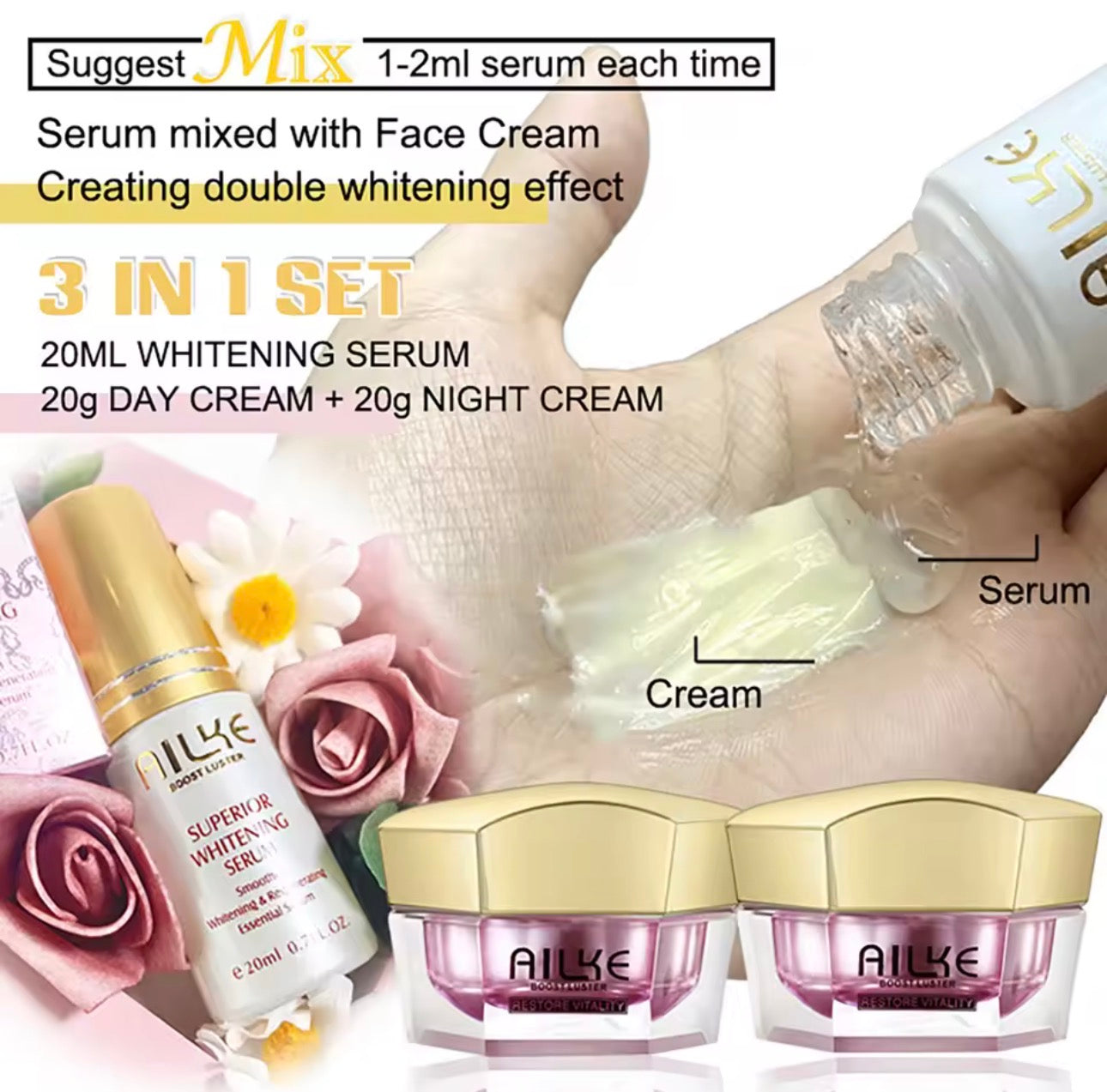 Routine Éclat Visage AILKE – Pack 4 Soins Blanchissants
