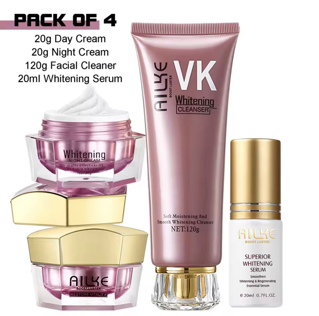 Routine Éclat Visage AILKE – Pack 4 Soins Blanchissants